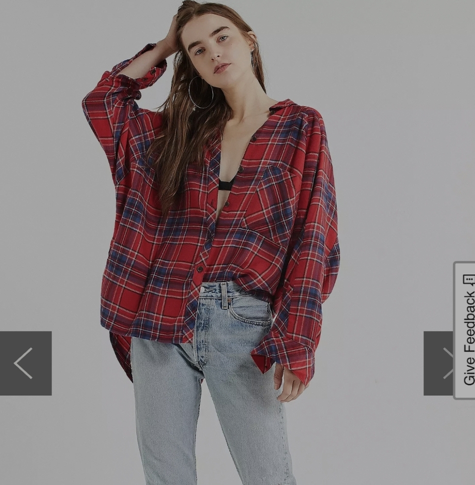 Urban Outfitters BDG Brenden Cosy Plaid Oversized Flannel Button Up Medium